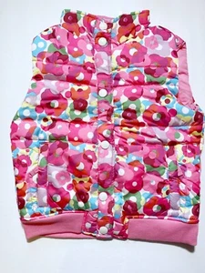 Gap Kids Girls Size 8 (M) Pink Floral Puffer Vest Jacket Girls NEW - Picture 1 of 10