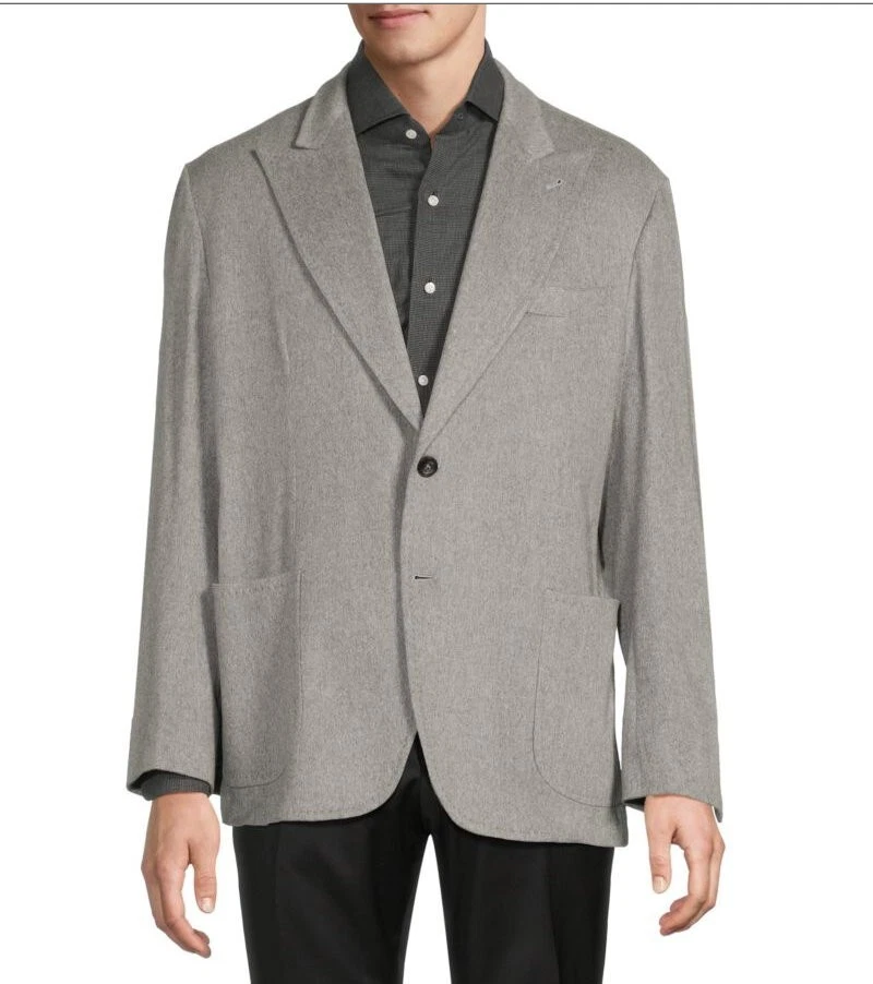 $3,995 NWT Kiton Sartorio Napoli 2-Button Gray 100% Cashmere Sport Coat - Image 1 of 4