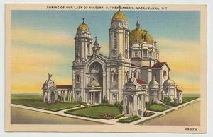 Lackawanna New York Postcard Father's Baker's Shrine White Border Unused Linen - Picture 1 of 2