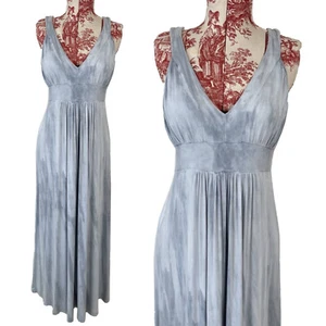 Pink Lotus Soft MODAL MAXI DRESS Goddess Draped Watercolor Tie Dye Maternity M - Picture 1 of 20