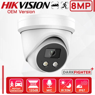 Hikvision OEM DS-2CD2386G2-IU 4K 8MP DarkFighter POE MIC AcuSense IP Camera