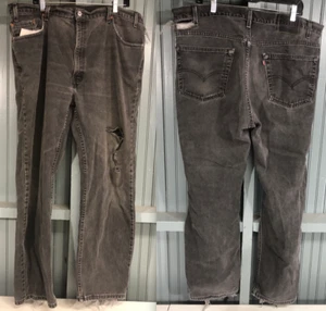 Jeans da uomo Levi's Beat Up Destroyed in denim nero 42 x 32 COSÌ COM'È - Foto 1 di 12