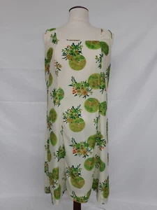 Vintage 1960s Mod Dress Green Floral Pattern Go-go Summer Size 18 - Picture 1 of 13