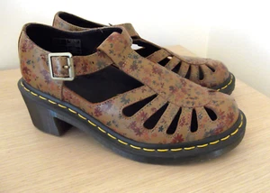 ZAPATOS DR MARTENS JOCELYN MARY JANE HEBILLA EN T MARRÓN RECORTE FLORAL REINO UNIDO 5 - Imagen 1 de 9
