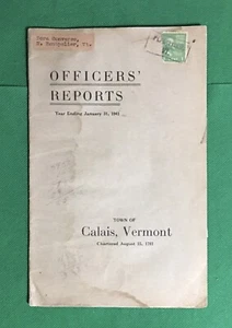 1940-1941 Town Of Calais Vermont Officers’ Reports - Picture 1 of 3