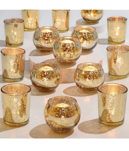 DEVI 24pcs Assorted Gold Votive Candle Holders - Picture 1 of 6