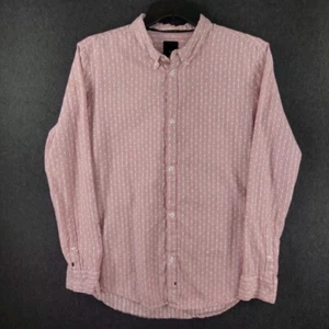 ✅👔🚨🎁🎄Rare KR3W Mens L Buttoned Up Collar Long Sleeve Shirt Red/White 📸SEE📏 - Picture 1 of 24