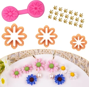 Daisy Flower Clay Cutters - 3 Pcs Daisy Flower Petal Clay Cutters for Polymer Cl - Picture 1 of 12