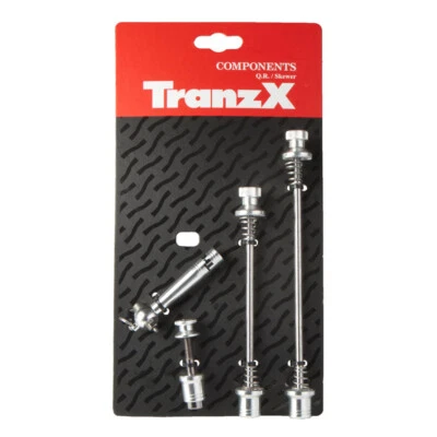 TRANZ X Schnellspanner-Set silber für VR, HR & Sattelklemme mit Diebstahlschutz - Bild 1 von 4