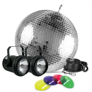 Eliminator American DJ M-502EL 12" Disco Mirror Ball w/Motor+Pinspots+Color Gels - Afbeelding 1 van 7