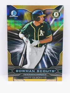 2015 Bowman Chrome Draft Scouts Fantasy Impacts #BSIMO Matt Olson BRAVES see Pix