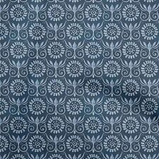 oneOone Cotton Flex Blue Fabric Aian Batik Quilting Supplies Print-LIc