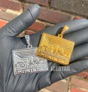 18K Gold Plated Iced Stainless Steel Last Supper Pendant Bling Out Hip Hop Men - Picture 1 of 7