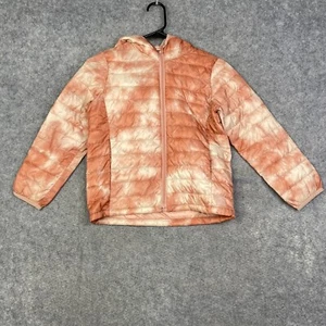 Gap Kids Size Small Puffer Coat Hood Pink Camo Primaloft Water Resistant - Picture 1 of 9