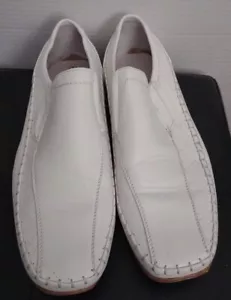 Evergreen Sz 8 Men's White Driving Loafers Slip On - Picture 1 of 9