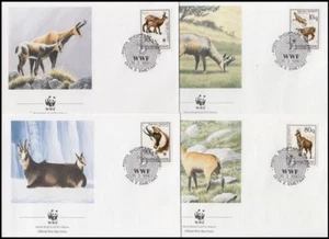 ALBANIA 1990 WWF CHAMOIS FINE SET OF 4 FDC's (ID:321/D2600) - Picture 1 of 1