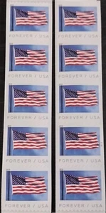 Forever 2019, bandera de Estados Unidos, tira de bobina de 10 piezas correo de primera clase para cartas de 1 oz 🔥 - Imagen 1 de 1