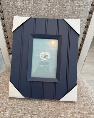 NUEVO marco de fotos de madera Nantucket Home 4x6 - azul marino Foto 1 de 4