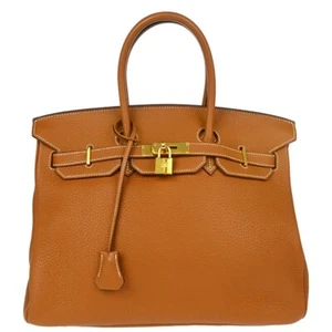 Hermes Gold Taurillon Clemence Birkin 35 Handbag 102A □M 134519 - Picture 1 of 10
