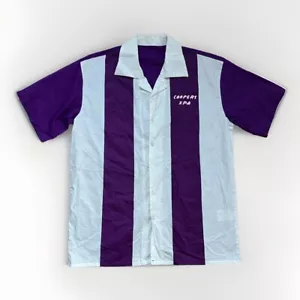 COOPERS XPA MENS BOWLING SHIRT WHITE PURPLE BREWERY COTTON BLEND BUTTON UP - Picture 1 of 6