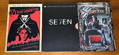 3 Two-Disc Special Edition Thriller/Suspense DVDs, Seven, Sweeney Todd, Vendetta - Image 1 of 4