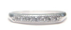 Art Deco Antique Diamond Wedding Band Eternity Platinum Ring Size 5.25 UK-K - Picture 1 of 12