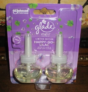 (2) Glade PlugIns Scented Oil Refills Limted Ediition HAPPY GO LILAC - Picture 1 of 3