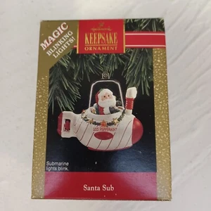 Hallmark Keepsake Christmas Tree Ornaments "Santa Sub" Blinking Light - Picture 1 of 8