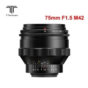 TTArtisan 75mm F1.5 Full Frame Lens Large Aperture MF M42 Mount Swirly Bokeh - Picture 1 of 6