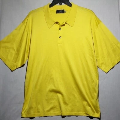 Camisa polo masculina Raffi 100% algodão mercerizado amarela tamanho XXL - Imagem 1 de 4