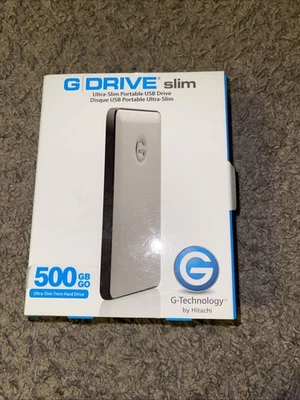 G-Technology 500GB G-DRIVE Slim Portable Hard Drive USB 3.0 - Plug & Play Mac OS - Image 1 of 4