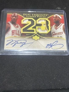 2007 Exquisite Michael Jordan LeBron James Jersey Auto RP Facsimile /23 2 card - Picture 1 of 3
