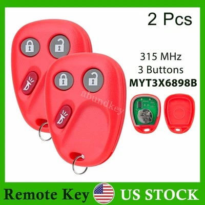 2 For Buick Rainier Chevy Trailblazer GMC Envoy Remote Key Fob MYT3X6898B - Red - Image 1 of 4