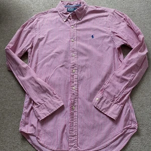 Ralph Lauren Mens Shirt Size M Slim Fit Pink Striped Long-Sleeve Knit Oxford - Picture 1 of 7