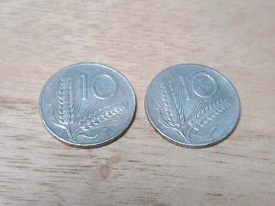 2 Pièces De 10 Lire Aluminium Italie 1951 1955 - Photo 1/2