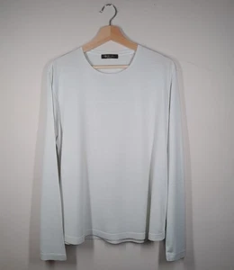LORO PIANA Men's Silk Cotton Blend Long Sleeve White T-shirt Large RRP £650+ - Picture 1 of 20