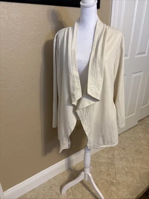 Cárdigan abierto acogedor elegante Port Authority para mujer, marfil, talla grande Foto 1 de 4