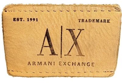 Authentic A/X Armani Exchange Replacement Leather Sew On Patch Vintage Logo - Image 1 of 4