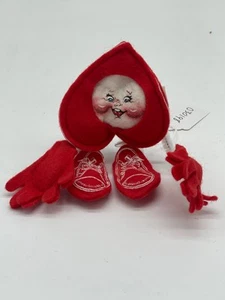 5" Valentine Head Over Heels Herz Pin 030198 Annalee - Bild 1 von 7
