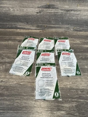 Лот из 7 новый запечатанный Coleman Insta-Clip #21 фонарь мантии 2 упаковки!!! - Изображение 1 из 4