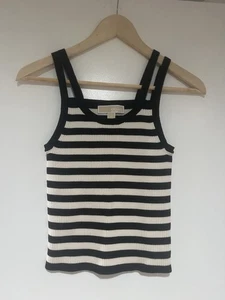 Top Michael Kors Tejido Negro Blanco Rayas Algodón Nuevo Mujer Talla XS - Imagen 1 de 4