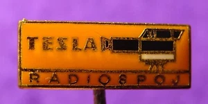 значок-Odznaka-TESLA-Producent elektroniki-Czechosłowacja ok. 1950-1980 - Zdjęcie 1 z 2