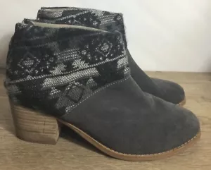 Stivaletti Toms donna grigi taglia 8W punta tonda zip posteriore - Foto 1 di 7
