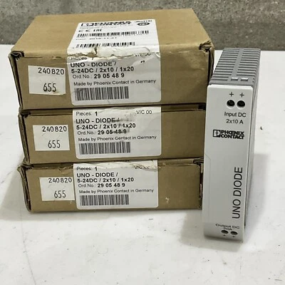 LOTE DE 3 G7T PHOENIX CONTACT D-32825 UNO-DIODE/5-24DC/2X10/1X20 5-24V 4,5-30V Foto 1 de 4