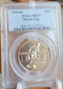 1994 D $1 Silver World Cup PCGS MS70 - Picture 1 of 2