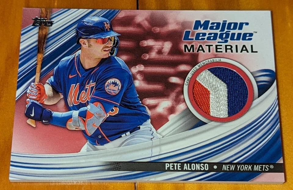 2023 MLB Topps Series 1 Pete Alonzo Topps RELIC CARD #18/25, 3 Color NY Mets - Image 1 of 2