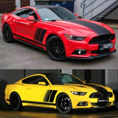 Car Side Door Sticker Kit For FORD MUSTANG GT Racing Stripes Bonnet Roof Rear - Изображение 1 из 4