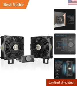 AXIAL S1238D, Dual 120mm Muffin Fan with Speed Controller, UL-Certified for D... - Afbeelding 1 van 8