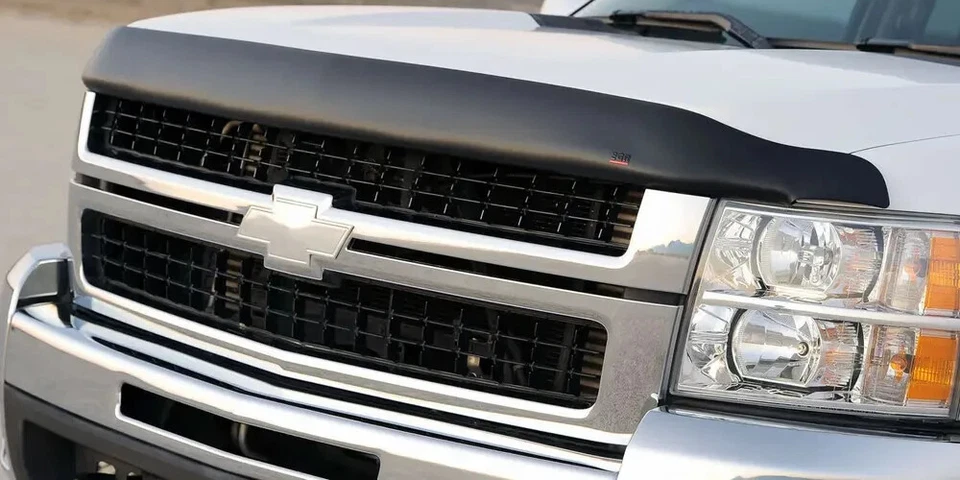 Protector de capó negro mate EGR deflector protector contra insectos para Silverado 1500 2008-2013 Foto 1 de 4