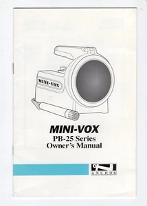 Sistema de megafonía portátil/altavoz Anchor Mini-Vox serie PB-25 1990 manual del propietario - Imagen 1 de 7
